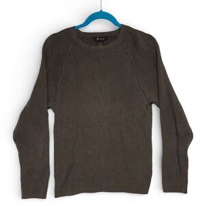 Vintage FINK Mens L G Ribbed Knit‎ Crew Neck Long Sleeve Sweater Olive Green